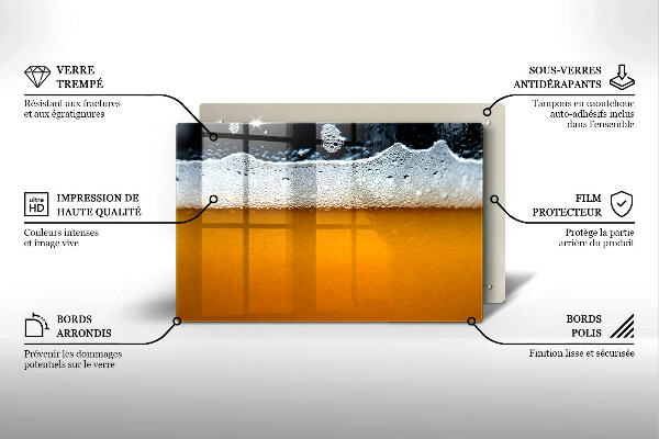 Protetor em vidro para fogão Beber espuma de cerveja