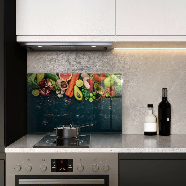 Protetor de fogão de vidro Frutas e vegetais