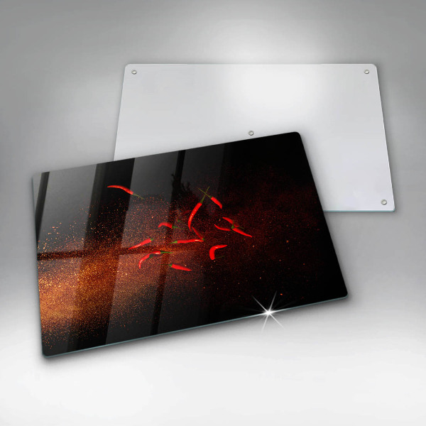 Protetor para fogão de vidro Pimentas picantes