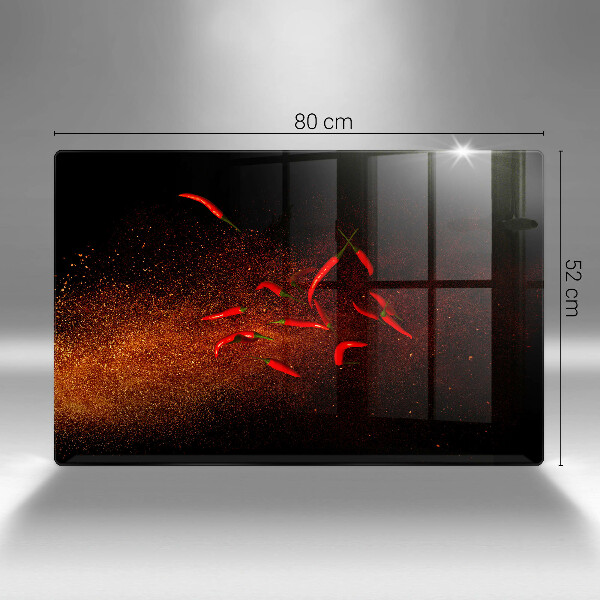 Protetor para fogão de vidro Pimentas picantes