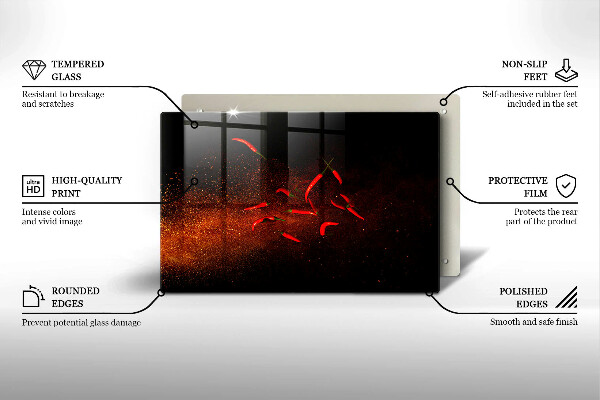 Protetor para fogão de vidro Pimentas picantes