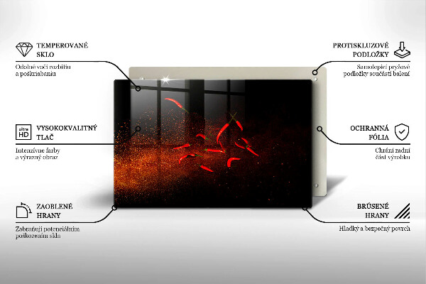 Protetor para fogão de vidro Pimentas picantes
