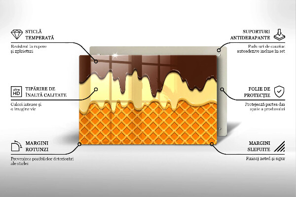 Protetor em vidro para fogão Ilustração de casquinha de sorvete