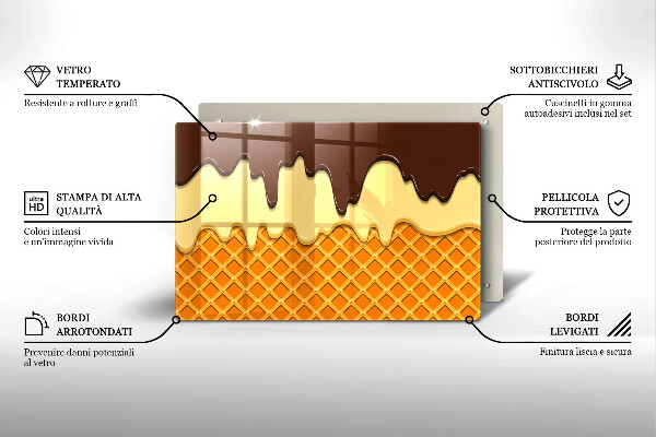 Protetor em vidro para fogão Ilustração de casquinha de sorvete