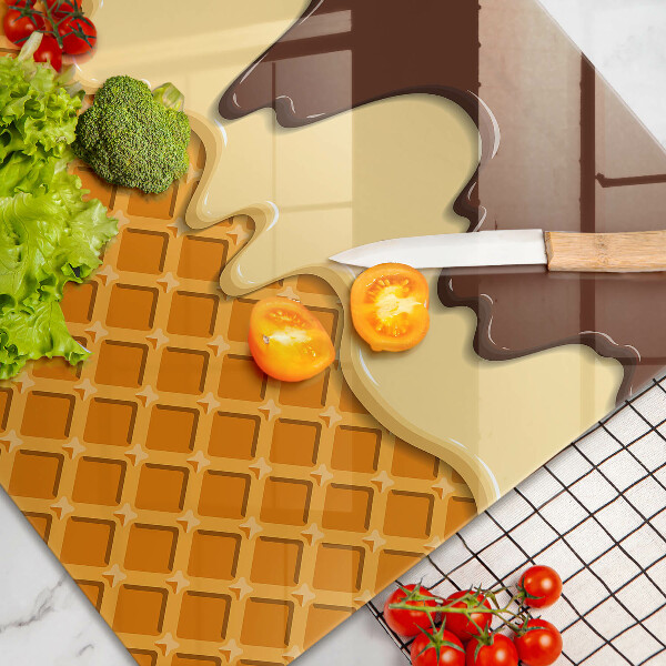 Protetor em vidro para fogão Ilustração de casquinha de sorvete