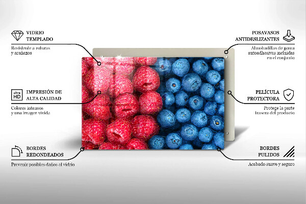 Protetor para fogão de vidro Framboesas e mirtilos
