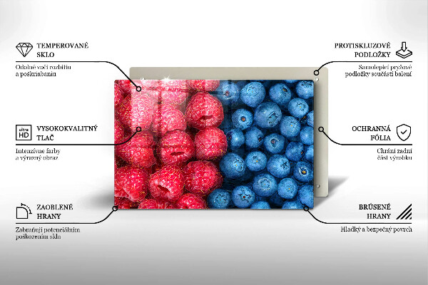 Protetor para fogão de vidro Framboesas e mirtilos