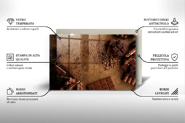 Protetor para fogão de vidro Doces de chocolate