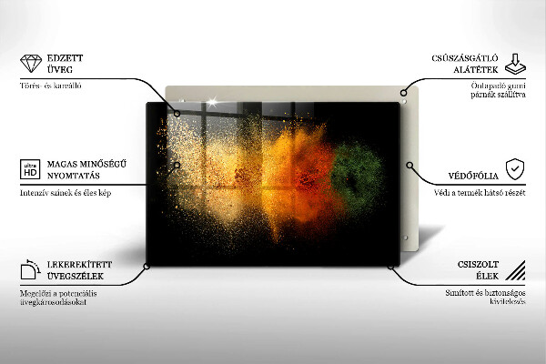 Protetor em vidro para fogão Especiarias coloridas