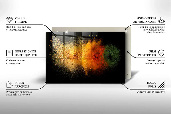 Protetor em vidro para fogão Especiarias coloridas