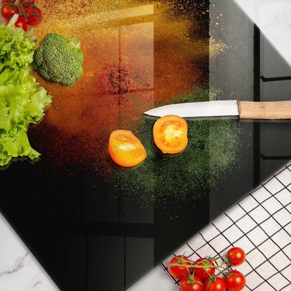 Protetor em vidro para fogão Especiarias coloridas