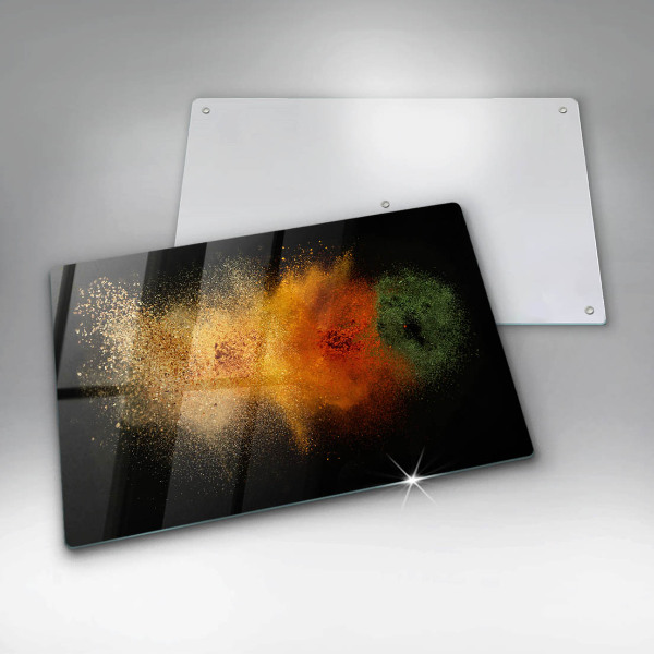 Protetor em vidro para fogão Especiarias coloridas