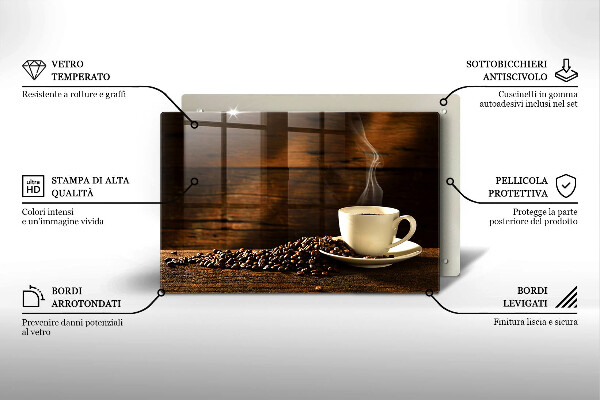 Cobertura placa vitrocerámica Xícara de café de madeira