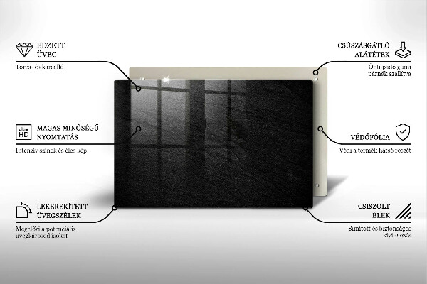 Protetor de fogão de vidro textura da rocha