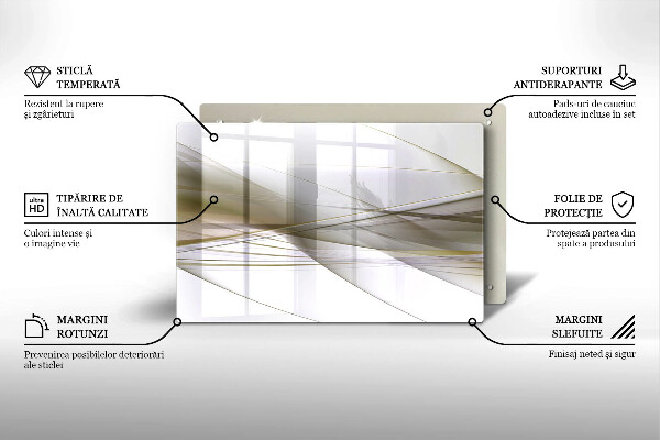 Protetor em vidro para fogão Design de linhas abstratas