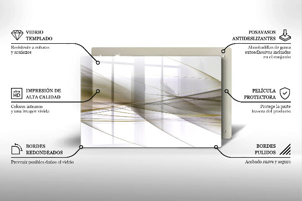Protetor em vidro para fogão Design de linhas abstratas