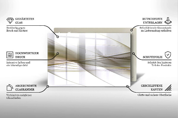 Protetor em vidro para fogão Design de linhas abstratas