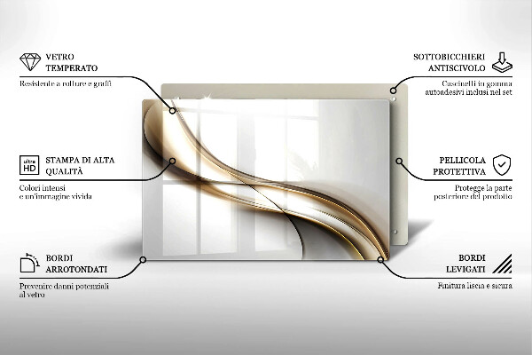 Cobertura placa vitrocerámica Abstração de linhas suaves