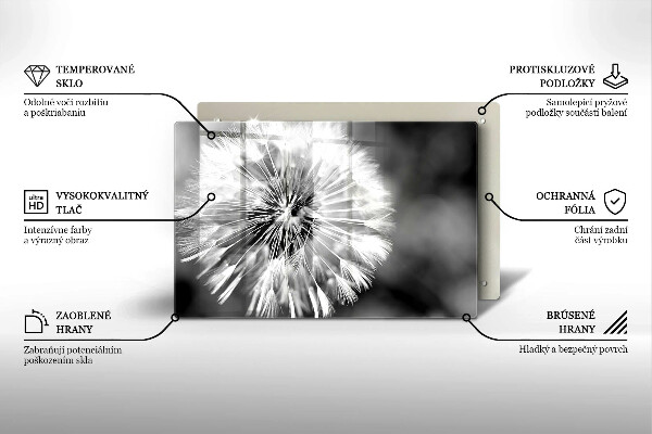 Protetor para fogão de vidro Dente-de-leão delicado