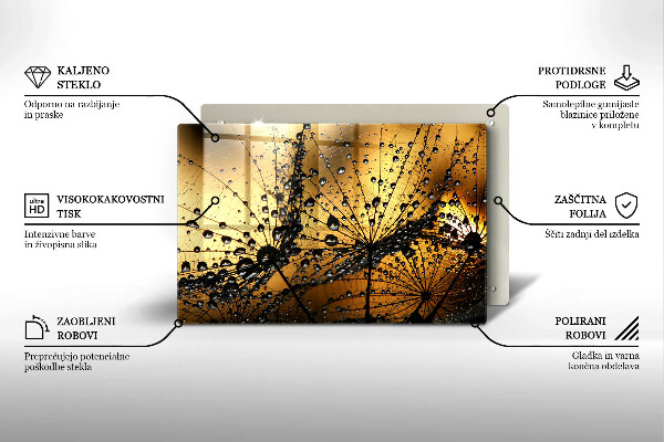 Protetor para fogão de vidro Orvalho e dentes-de-leão