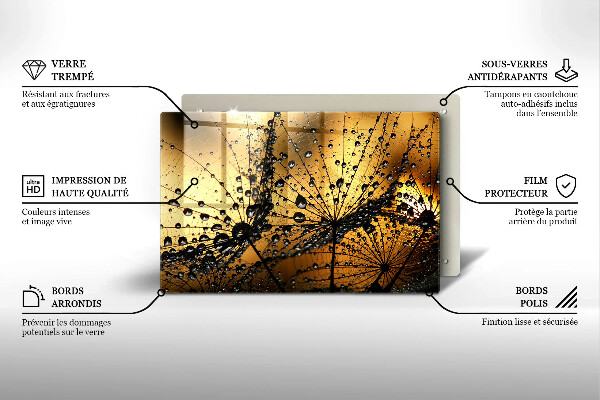 Protetor para fogão de vidro Orvalho e dentes-de-leão