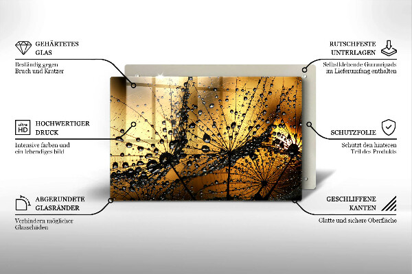 Protetor para fogão de vidro Orvalho e dentes-de-leão