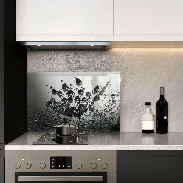 Protetor em vidro para fogão Dente-de-leão e orvalho