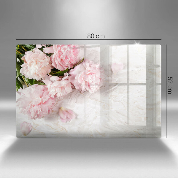 Protetor para fogão de vidro Flores delicadas de rosas