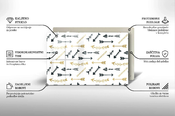 Protetor em vidro para fogão Padrão de flecha boho
