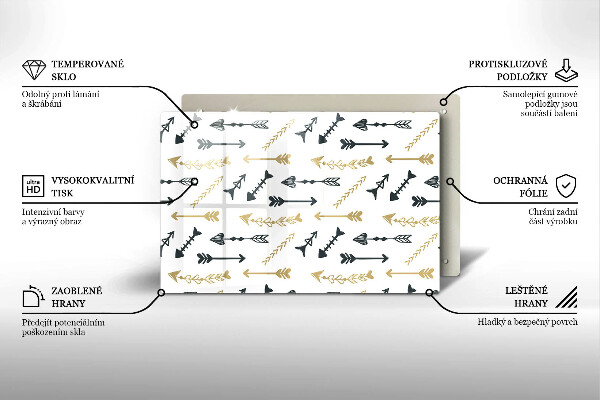 Protetor em vidro para fogão Padrão de flecha boho