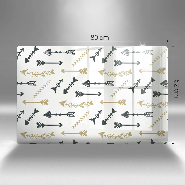 Protetor em vidro para fogão Padrão de flecha boho