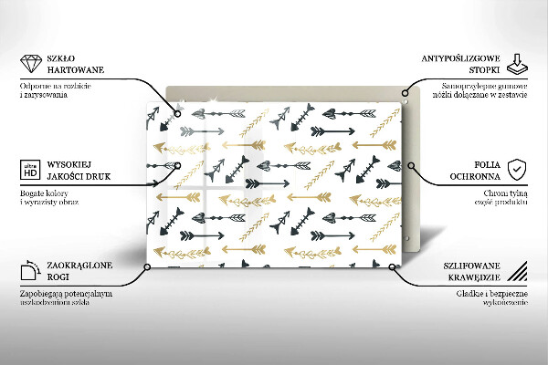 Protetor em vidro para fogão Padrão de flecha boho