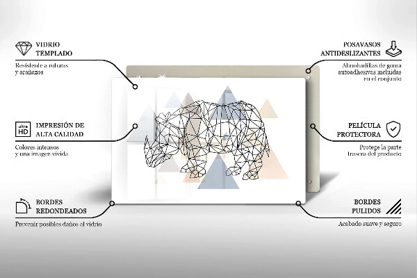 Cobertura placa vitrocerámica Rinoceronte de arte linear