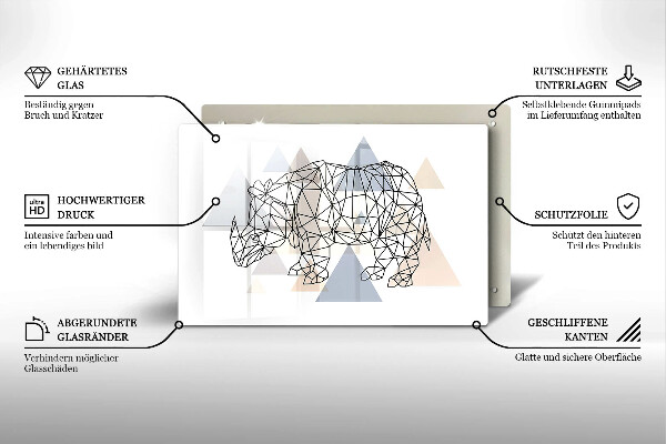 Cobertura placa vitrocerámica Rinoceronte de arte linear