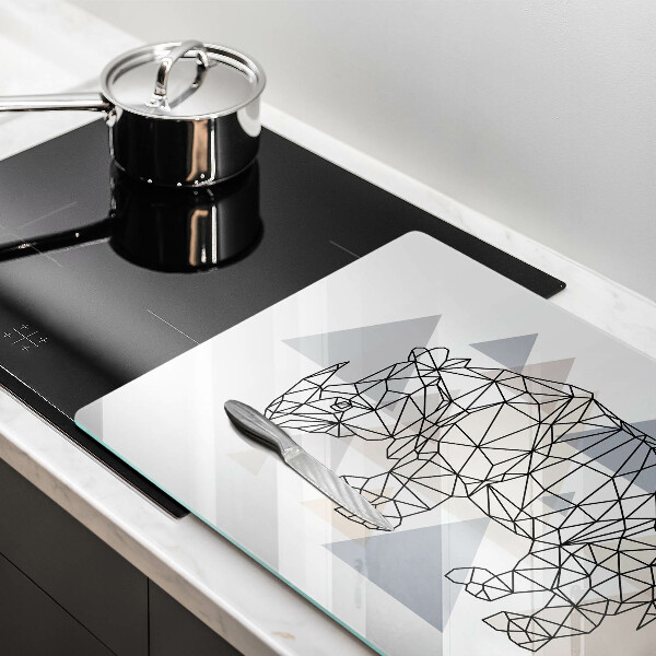 Cobertura placa vitrocerámica Rinoceronte de arte linear