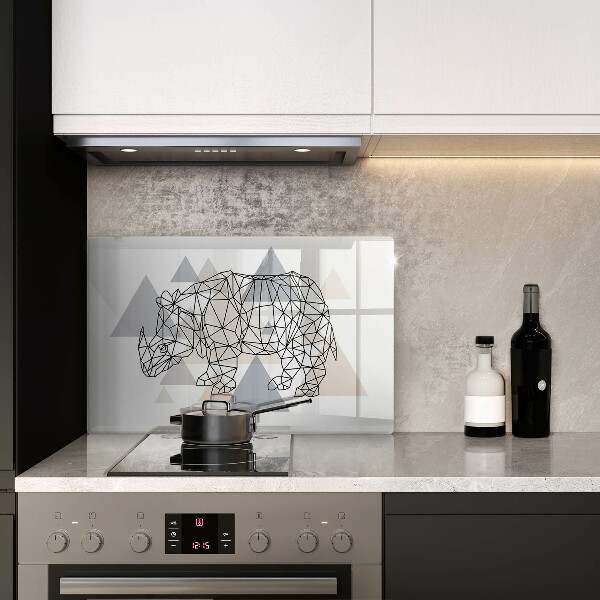 Cobertura placa vitrocerámica Rinoceronte de arte linear