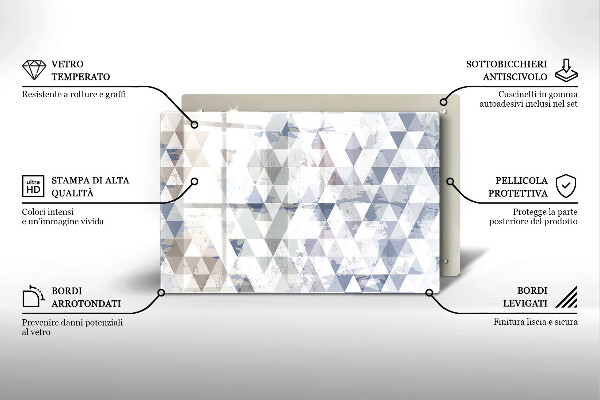 Protetor para fogão de vidro Padrão triangular