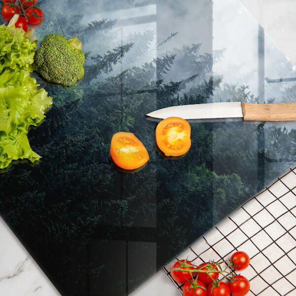 Cobertura placa vitrocerámica Árvores da floresta e neblina