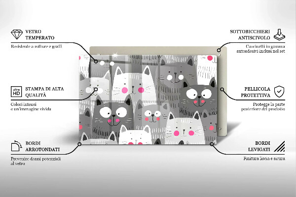 Protetor para fogão de vidro Ilustração de gato