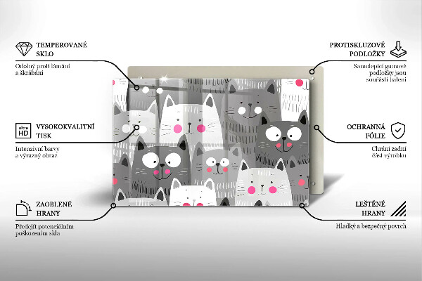 Protetor para fogão de vidro Ilustração de gato