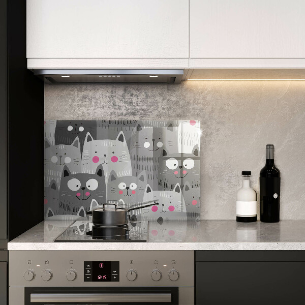 Protetor para fogão de vidro Ilustração de gato