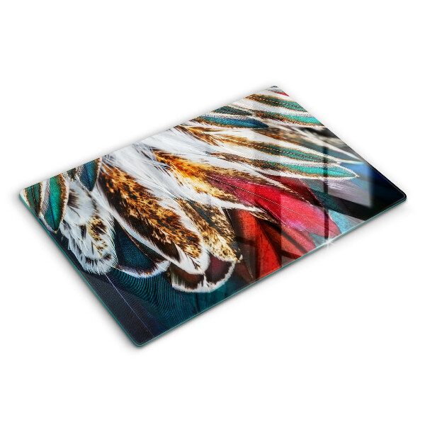 Protetor para fogão de vidro penas de pássaros boho