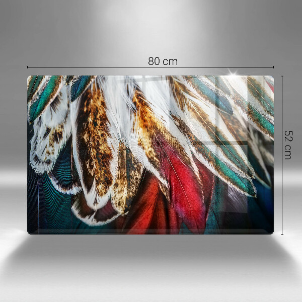 Protetor para fogão de vidro penas de pássaros boho