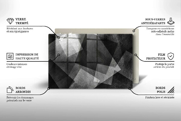 Protetor em vidro para fogão Abstração geométrica