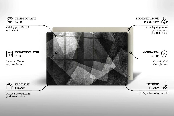 Protetor em vidro para fogão Abstração geométrica