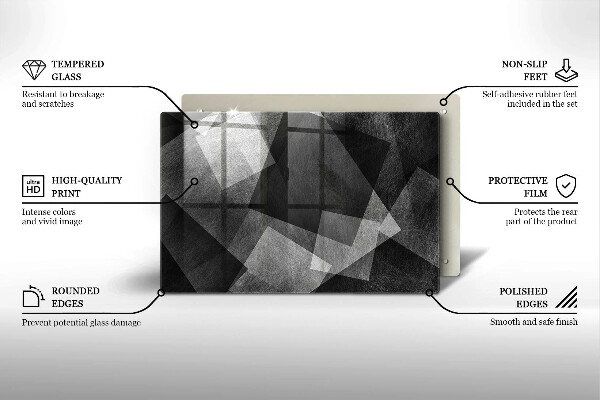 Protetor em vidro para fogão Abstração geométrica