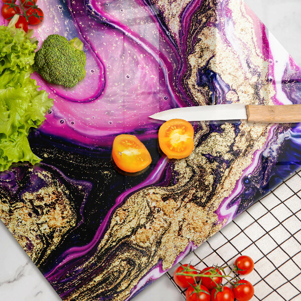 Protetor em vidro para fogão Design abstrato dourado