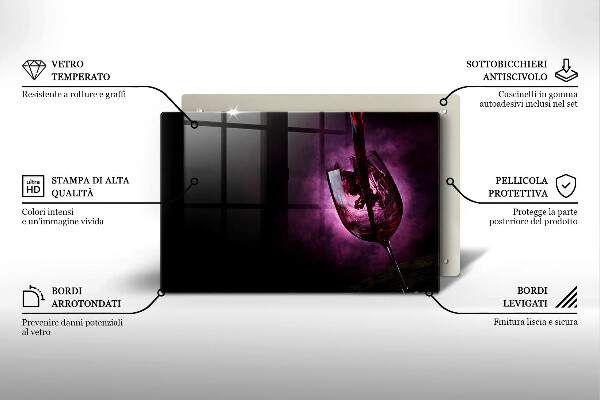 Protetor de fogão de vidro Um copo de vinho