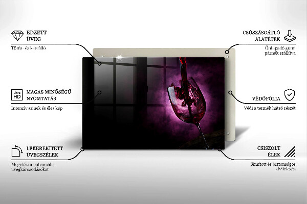 Protetor de fogão de vidro Um copo de vinho