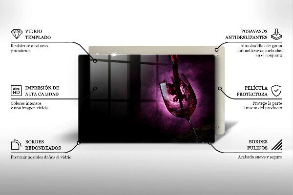 Protetor de fogão de vidro Um copo de vinho